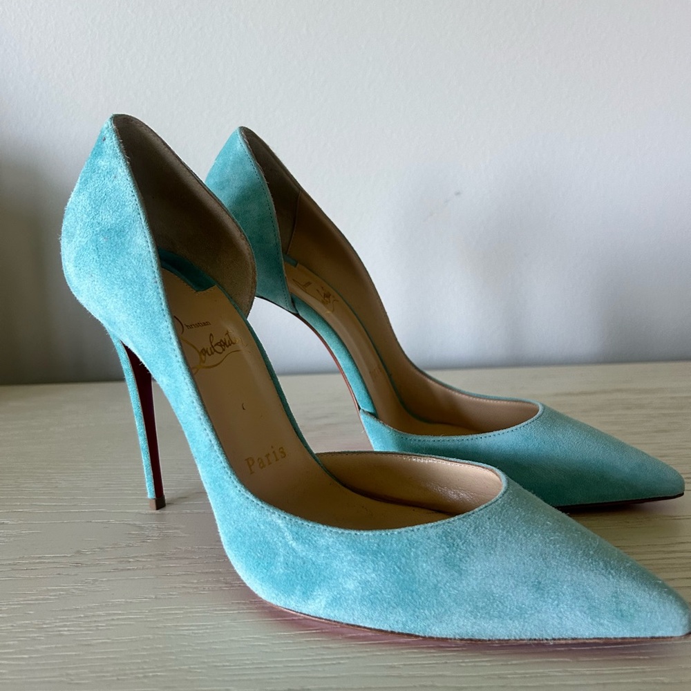 Christian Louboutin Women's Blue Suede Pumps